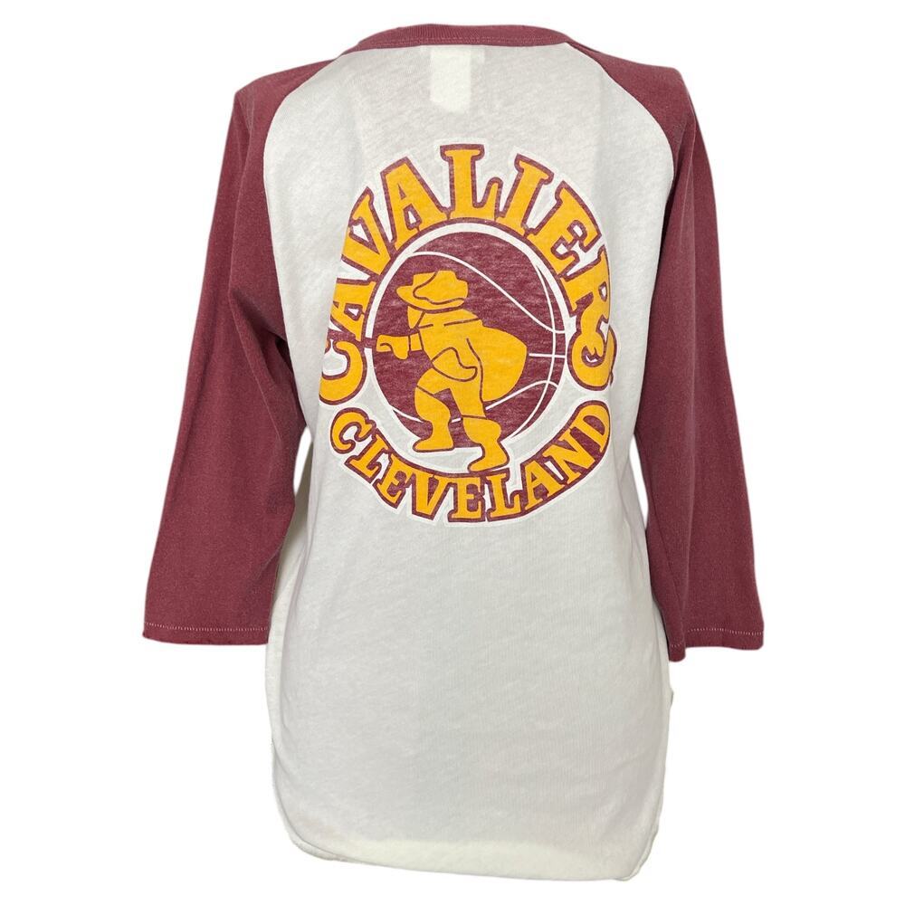 Junk Food Sz M Cleveland Cavaliers Ringer T-Shirt Fan Gear NBA Apparel Sporty - Picture 2 of 9